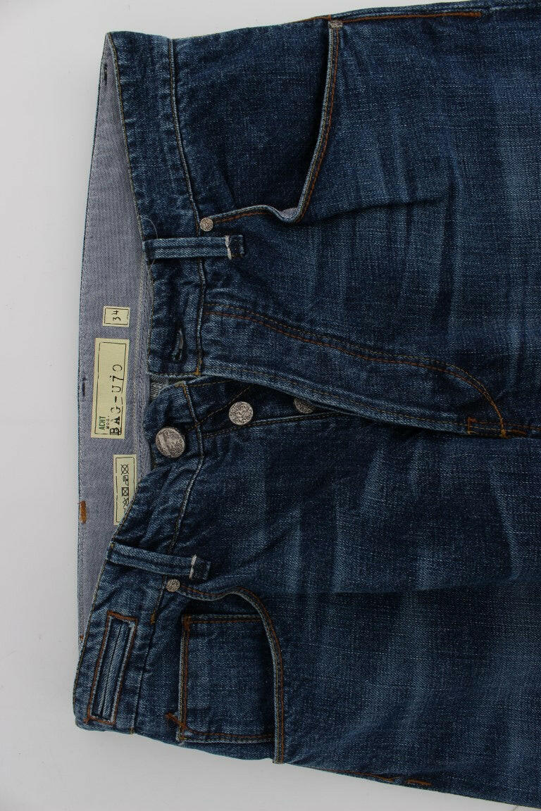 Acht Blue Wash Cotton Baggy Loose Fit Jeans -   -  Acht.