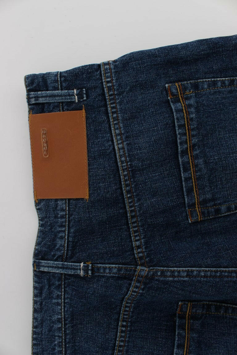 Acht Blue Wash Cotton Baggy Loose Fit Jeans -   -  Acht.