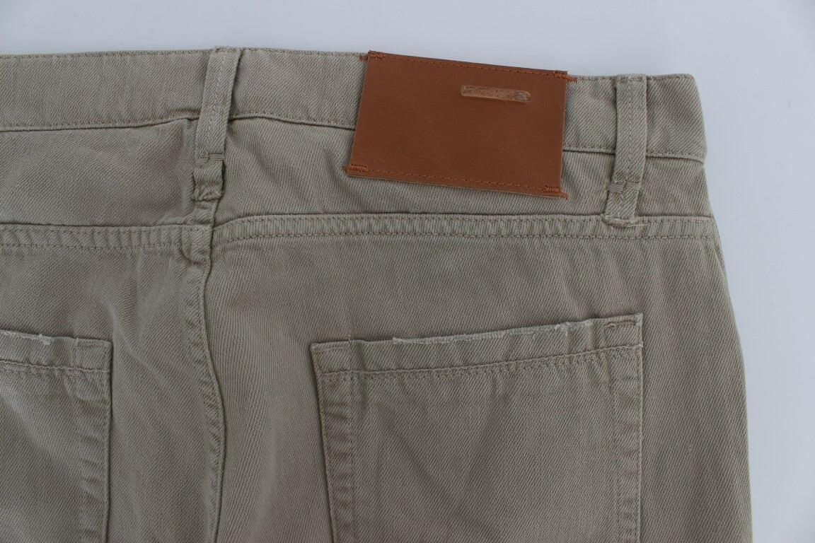 Acht Beige Cotton Patchwork Jeans -   -  Acht.