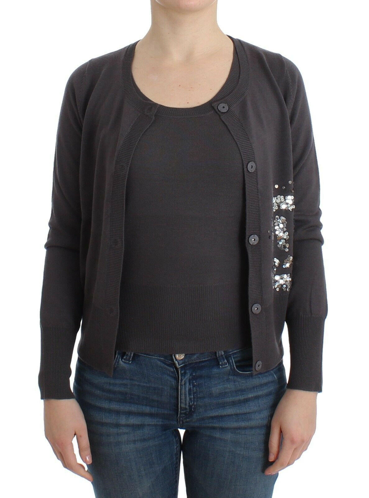 John Galliano Purple Wool Sequined Cardigan Knit Sweater -   -  John Galliano.