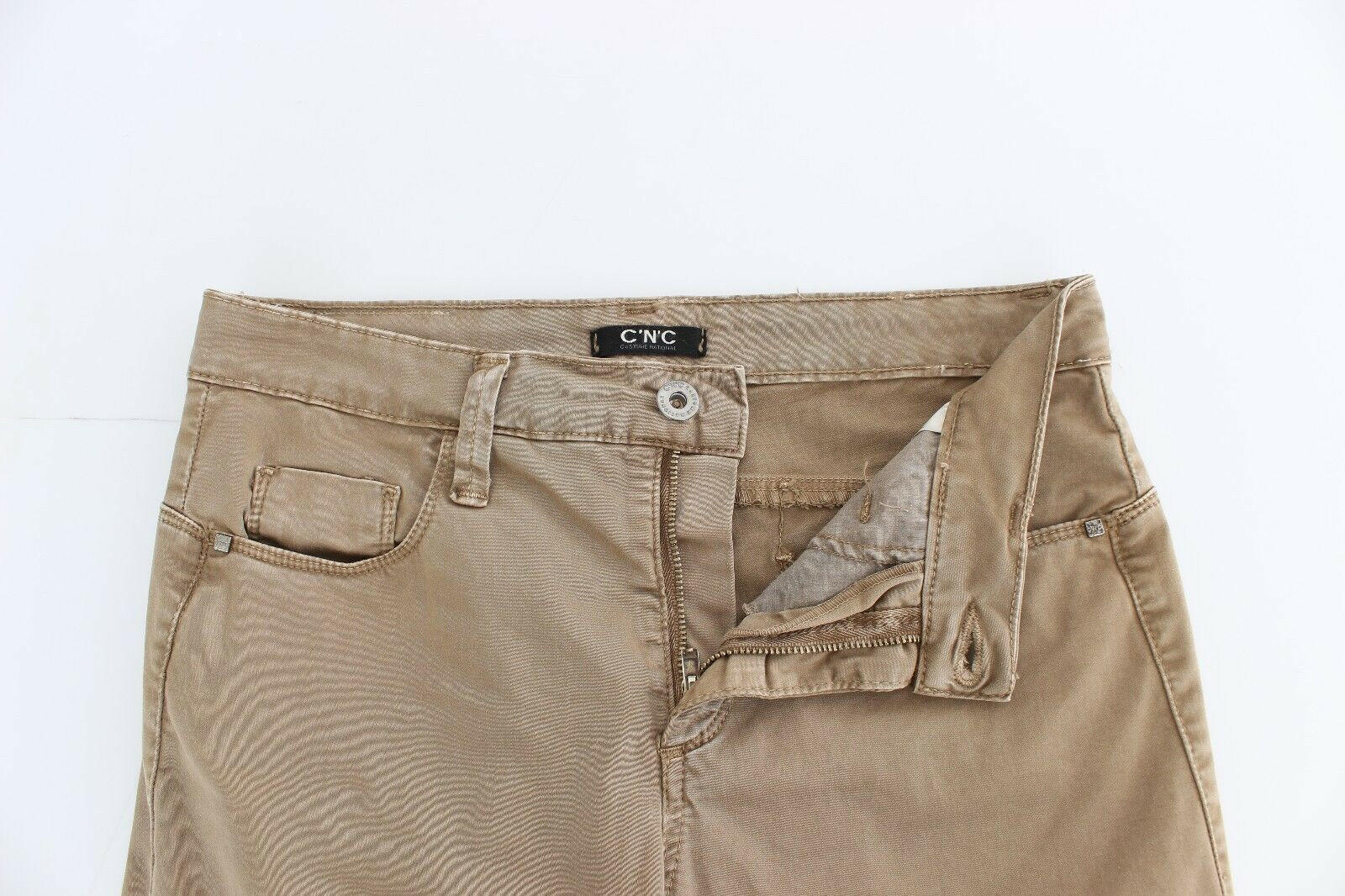 Costume National Beige Straight Leg Denim Pants Stretch Jeans -   -  Costume National.