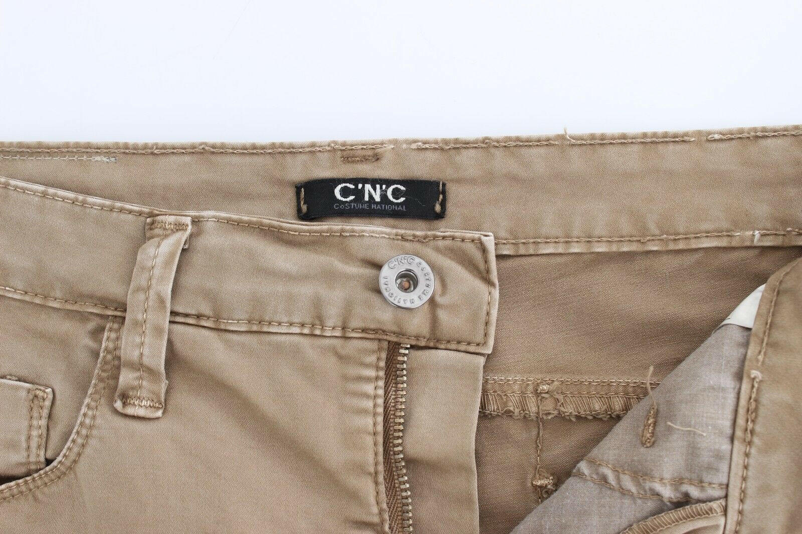 Costume National Beige Straight Leg Denim Pants Stretch Jeans -   -  Costume National.