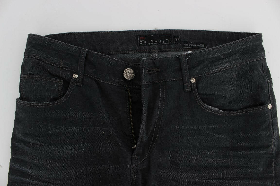 Acht Gray Cotton Stretch Slim Fit Jeans -   -  Acht.