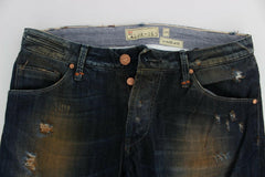 Acht Blue Wash Cotton Regular Straight Fit Jeans -   -  Acht.