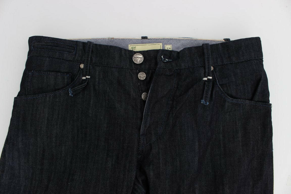 Acht Blue Cotton Regular Straight Fit Jeans -   -  Acht.
