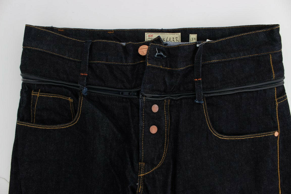 Acht Blue Cotton Regular Straight Fit Jeans -   -  Acht.