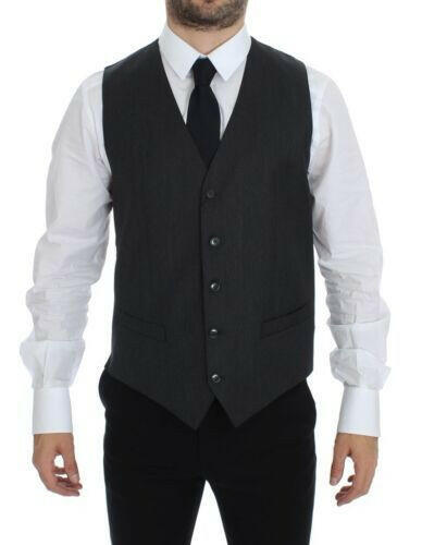 Dolce & Gabbana Gray Wool Formal Dress Vest Gilet Weste -  Vests for Men Suits -  Dolce & Gabbana.