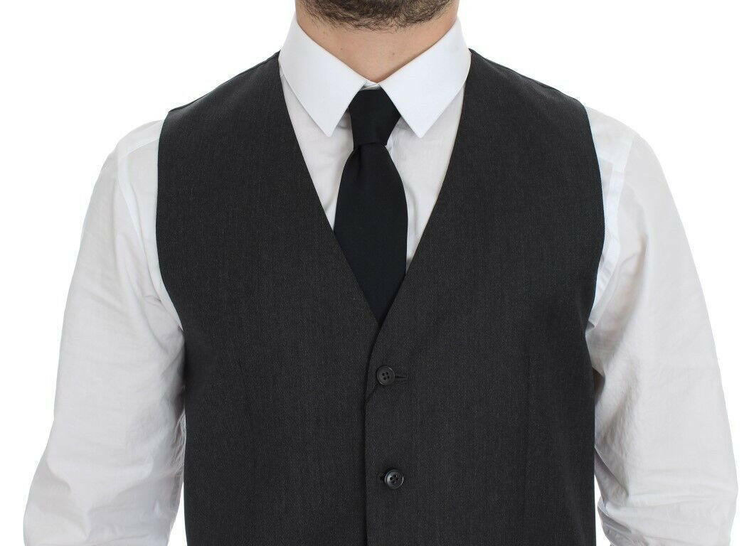 Dolce & Gabbana Gray Wool Formal Dress Vest Gilet Weste -  Vests for Men Suits -  Dolce & Gabbana.