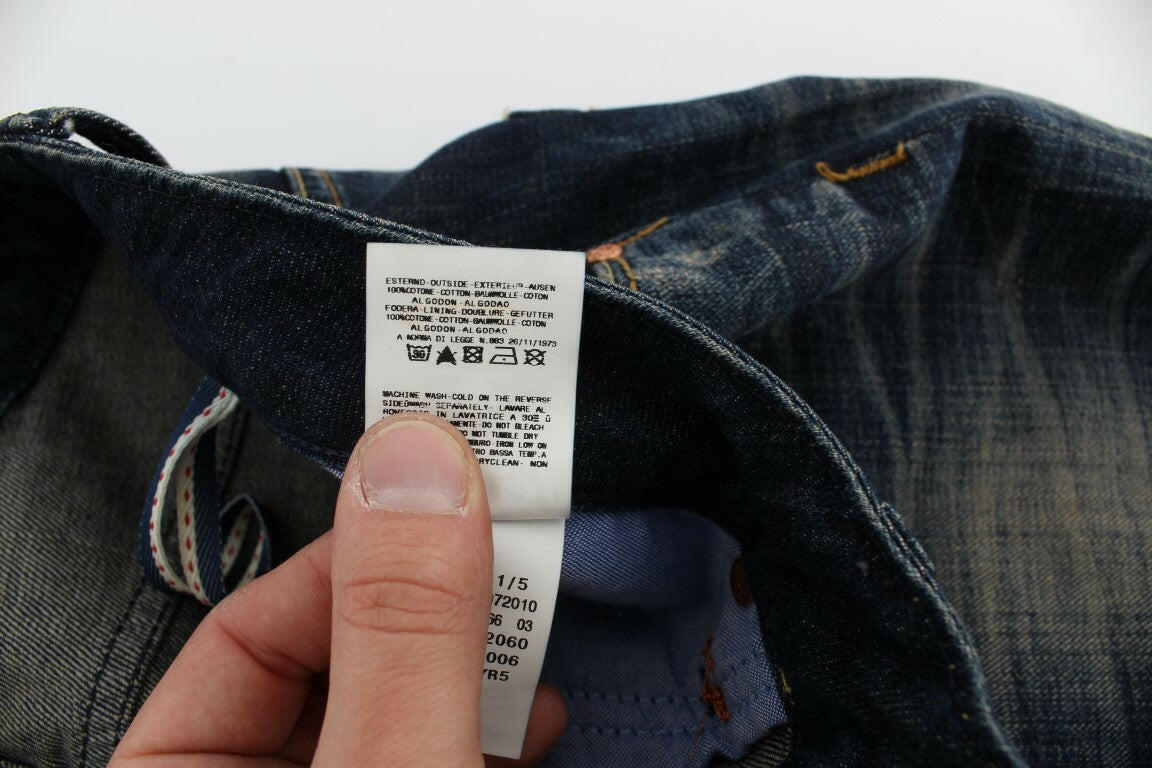 Acht Blue Wash Straight Fit Low Waist Jeans -   -  Acht.