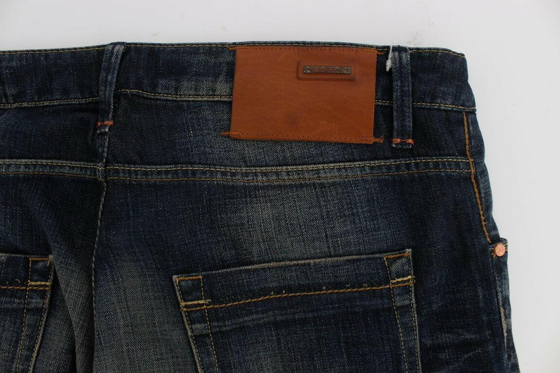 Acht Blue Wash Straight Fit Low Waist Jeans -   -  Acht.
