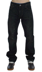 Acht Blue Wash Cotton Denim Straight Fit Jeans -   -  Acht.