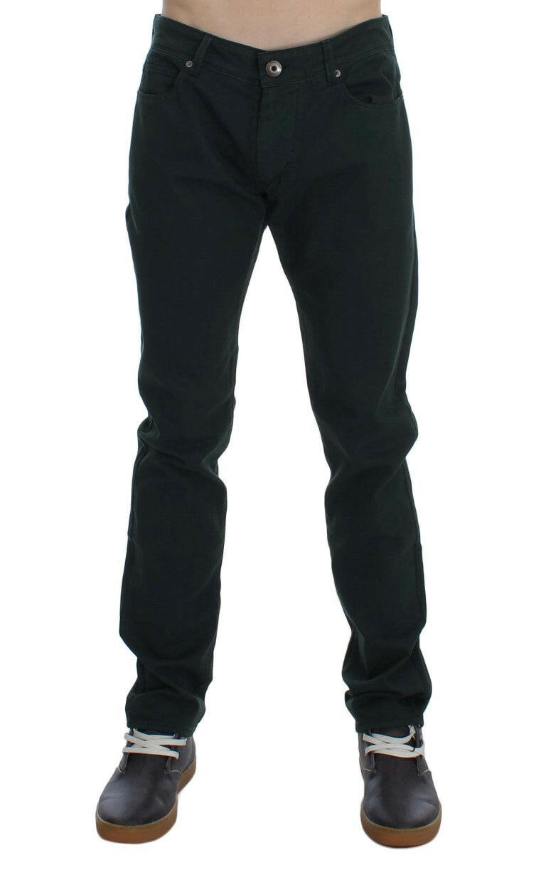 Ermanno Scervino Green Cotton Denim Stretch Straight Fit Jeans -   -  Ermanno Scervino.