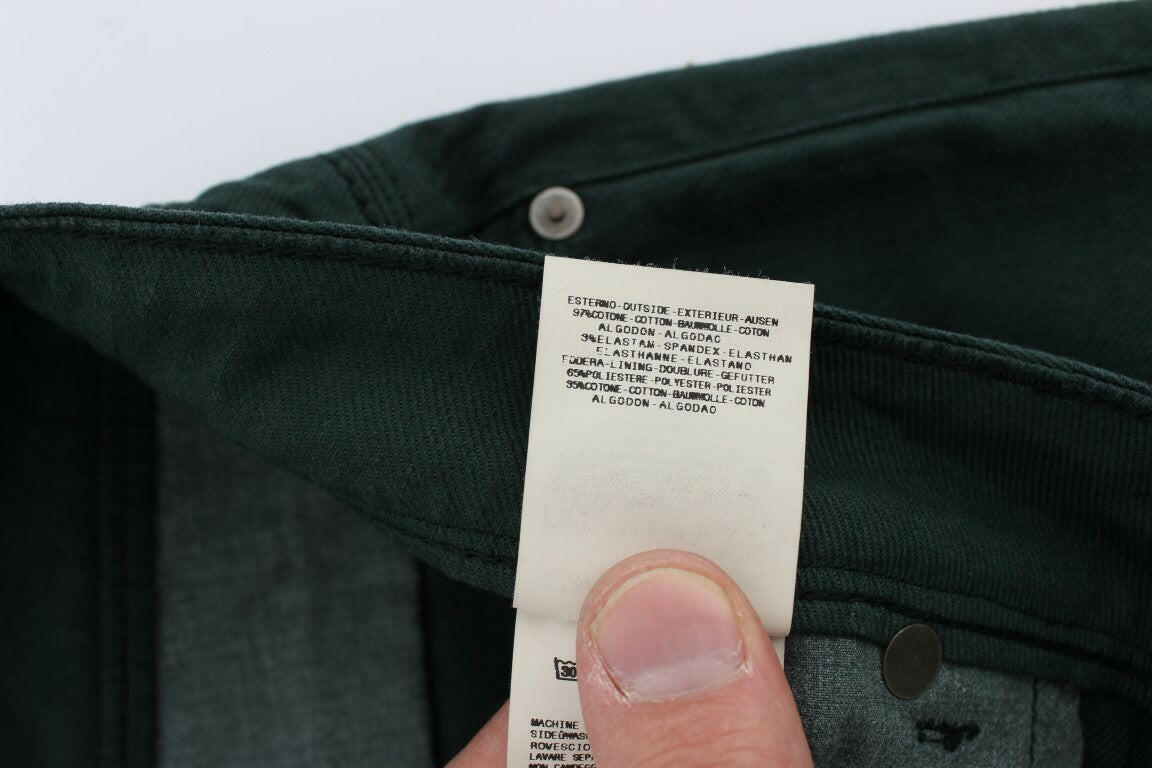 Ermanno Scervino Green Cotton Denim Stretch Straight Fit Jeans -   -  Ermanno Scervino.