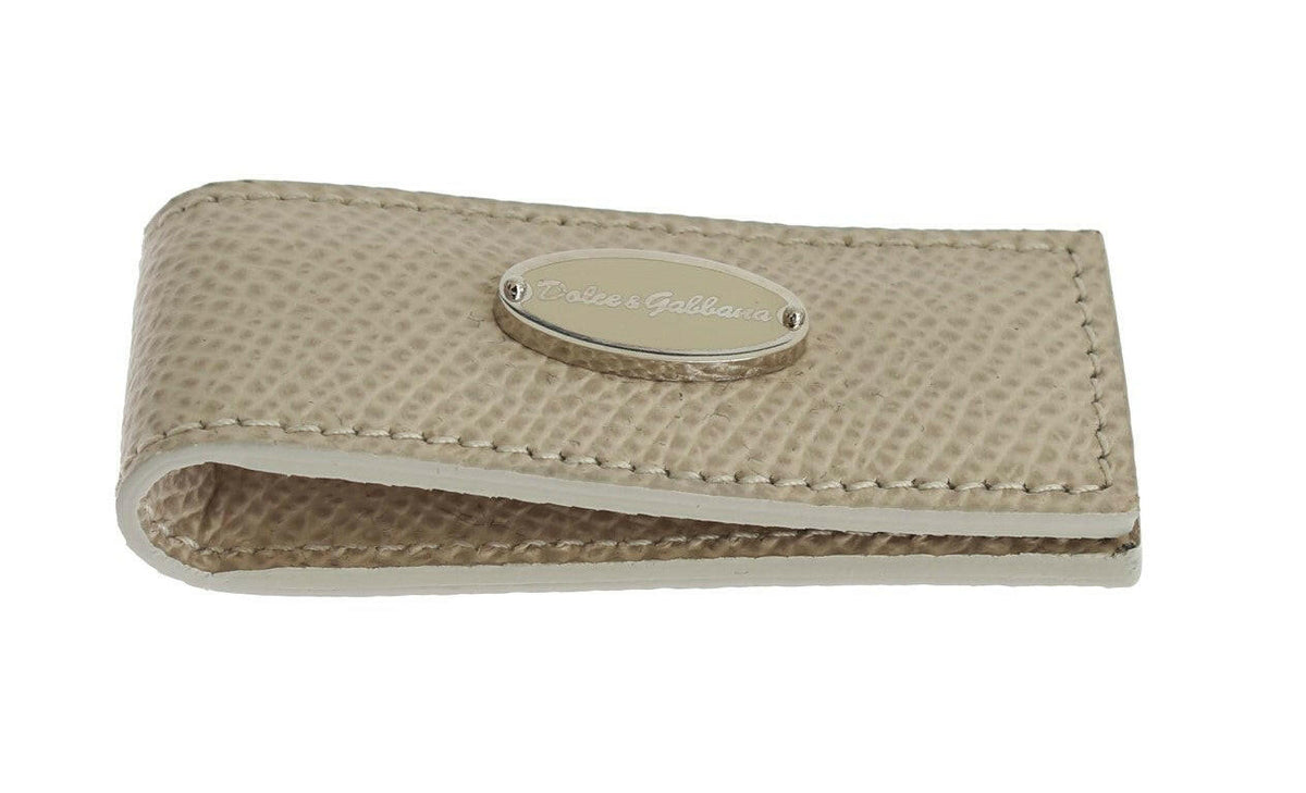 Dolce & Gabbana Beige Leather Magnet Money Clip -   -  Dolce & Gabbana.