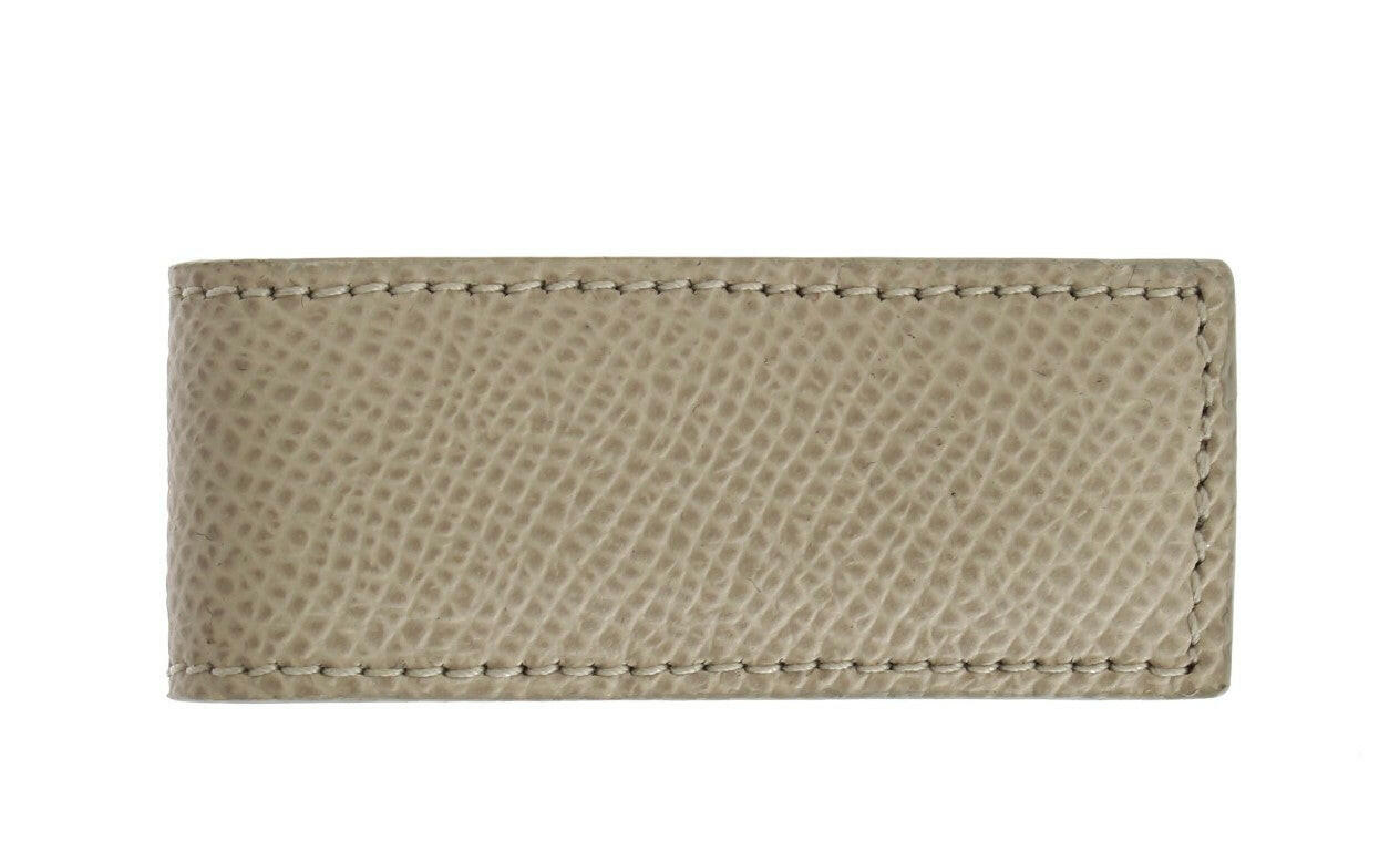 Dolce & Gabbana Beige Leather Magnet Money Clip -   -  Dolce & Gabbana.