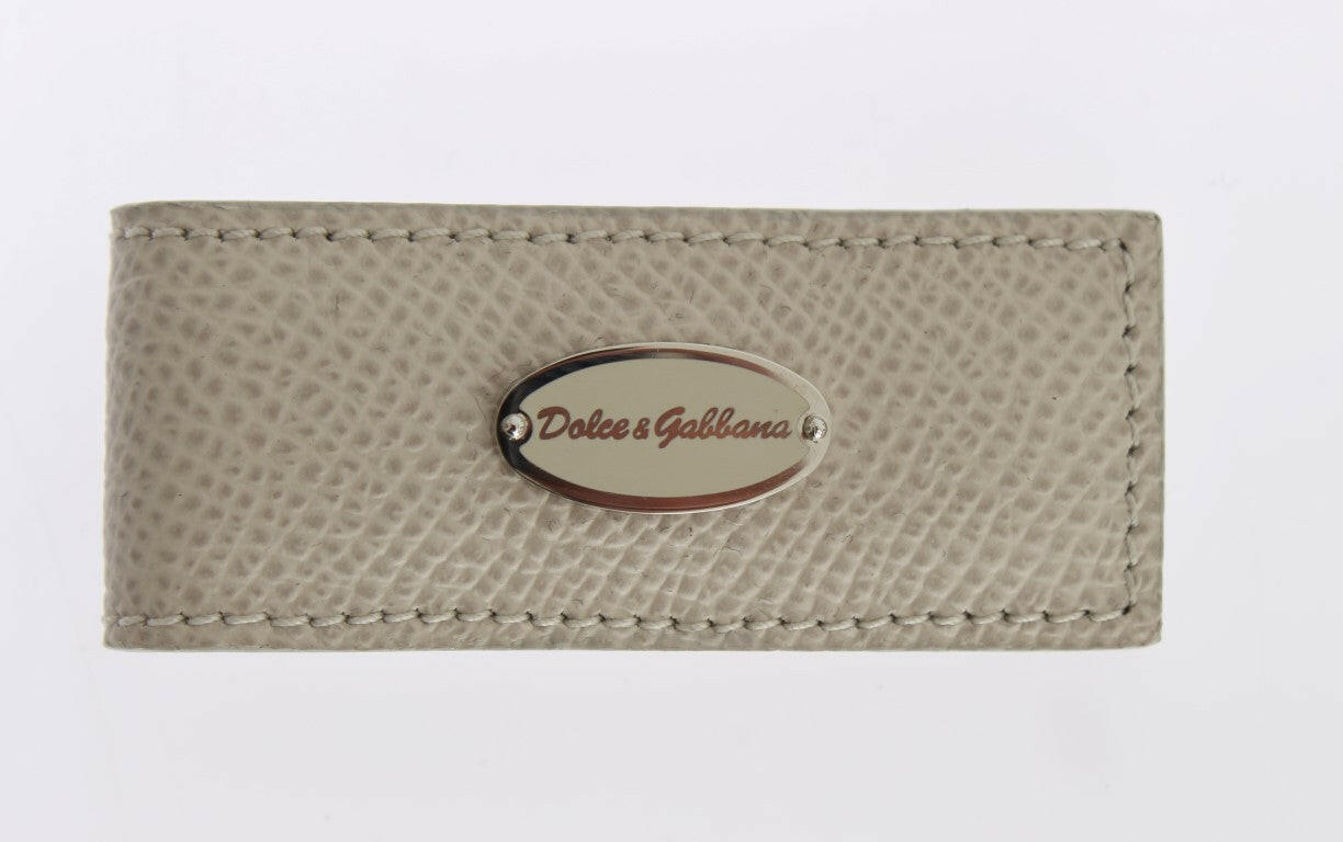 Dolce & Gabbana Beige Leather Magnet Money Clip -   -  Dolce & Gabbana.