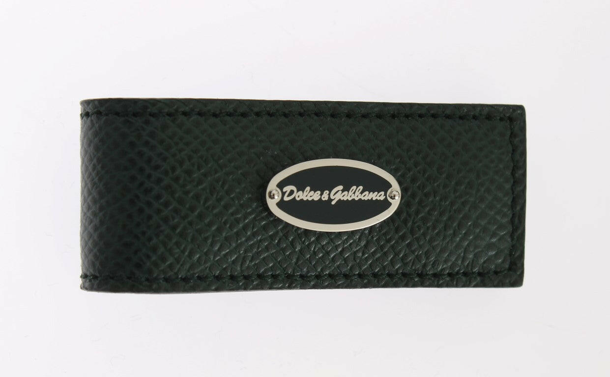 Dolce & Gabbana Green Leather Magnet Money Clip -   -  Dolce & Gabbana.