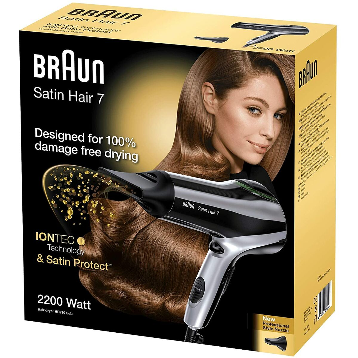 Hairdryer Braun Satin Hair 7 HD710 Black 2200 W Ionic -  Beauty, Hair care -  Braun.