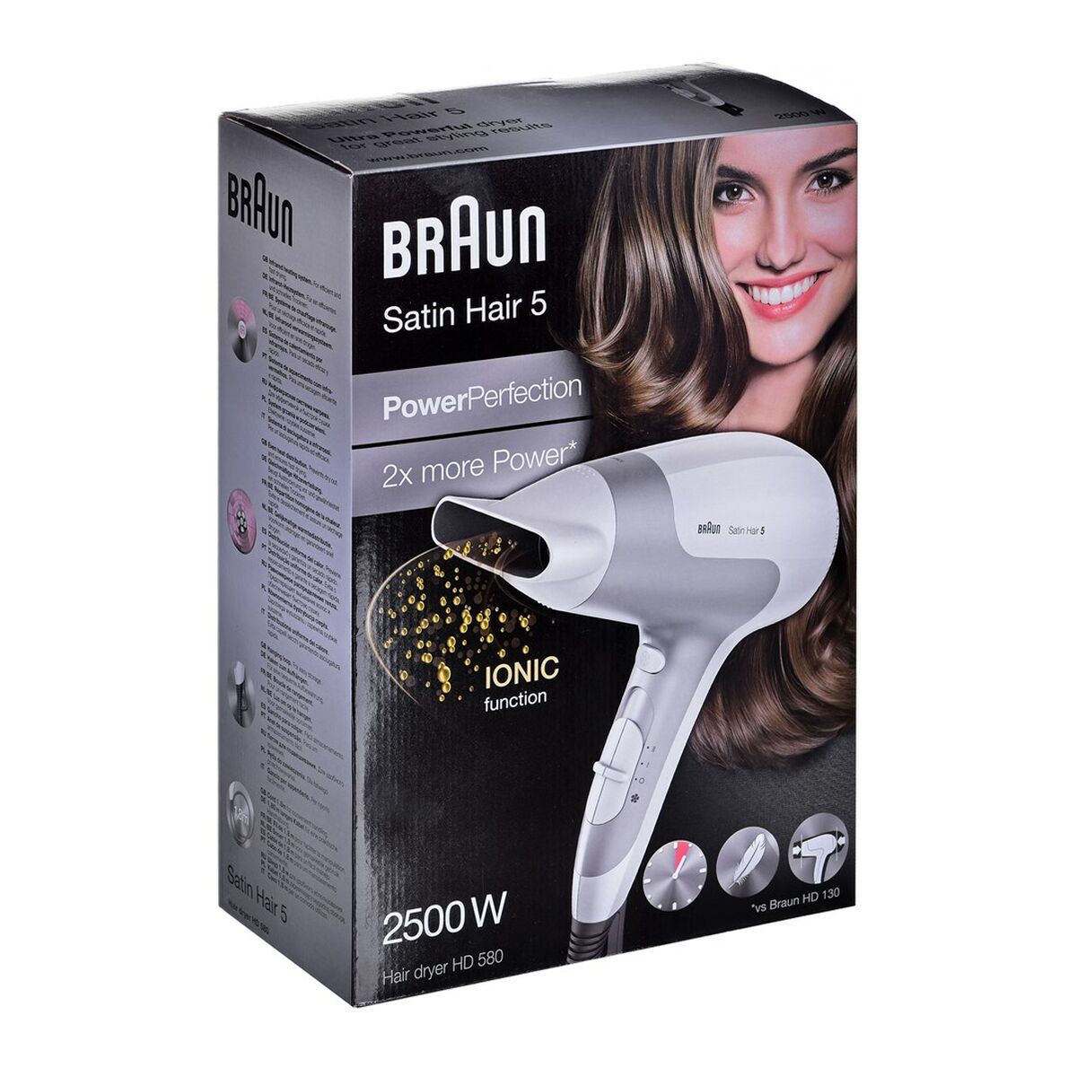 Hairdryer Braun Satin Hair 5 Power Perfection HD580 White 2500 W -  Beauty, Hair care -  Braun.