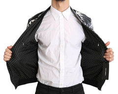 Dolce & Gabbana Black Silk Banana Leaf Print Bomber Jacket -   -  Dolce & Gabbana.