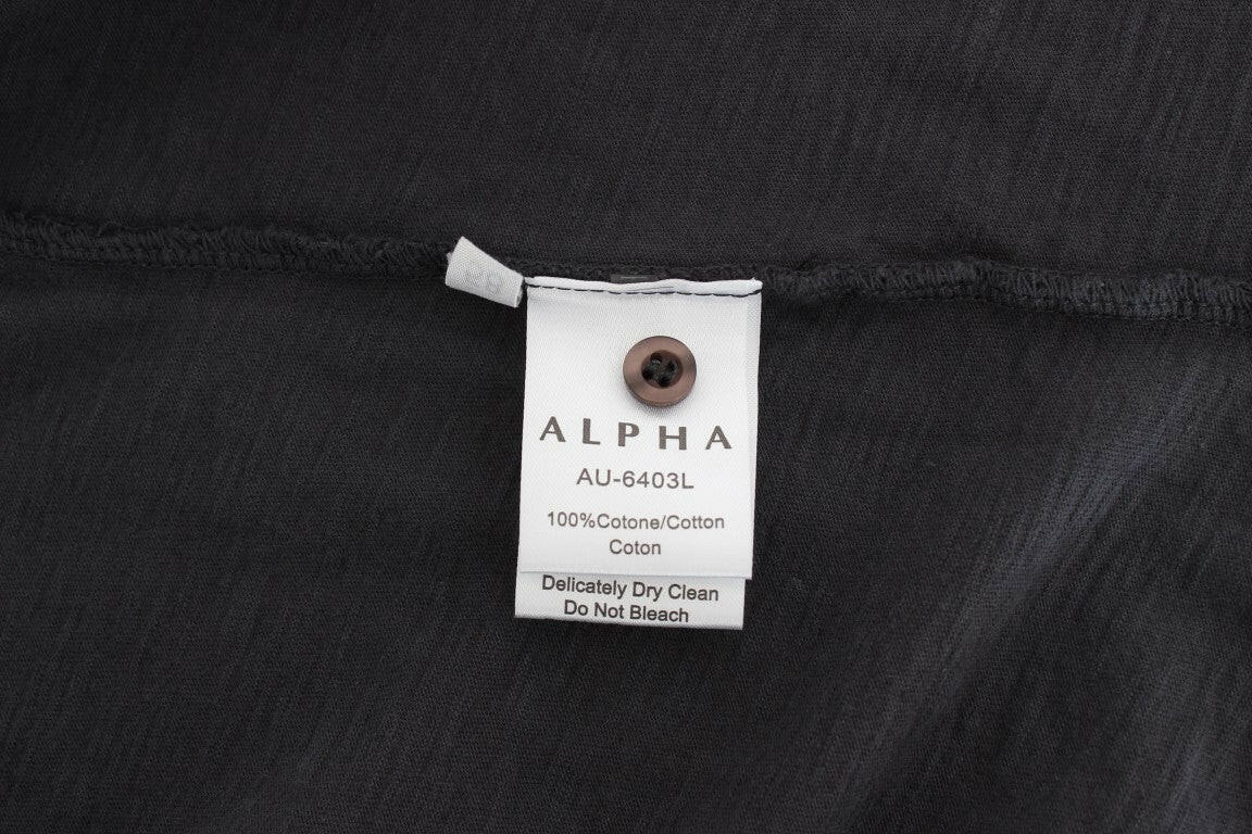Alpha Massimo Rebecchi Gray Cotton Button Down Casual Shirt -   -  Alpha Massimo Rebecchi.