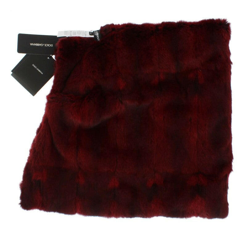 Dolce & Gabbana Bordeaux Hamster Fur Crochet Hood Scarf Hat -   -  Dolce & Gabbana.