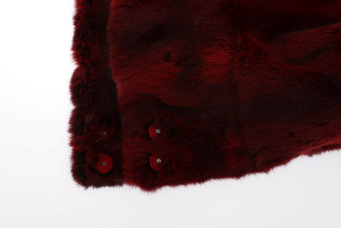 Dolce & Gabbana Bordeaux Hamster Fur Crochet Hood Scarf Hat -   -  Dolce & Gabbana.