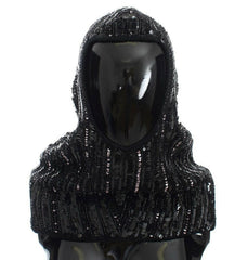 Dolce & Gabbana Black Knitted Sequin Hood Scarf Hat -   -  Dolce & Gabbana.
