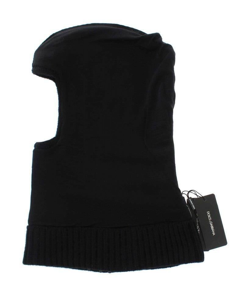 Dolce & Gabbana Black Knitted Sequin Hood Scarf Hat -   -  Dolce & Gabbana.