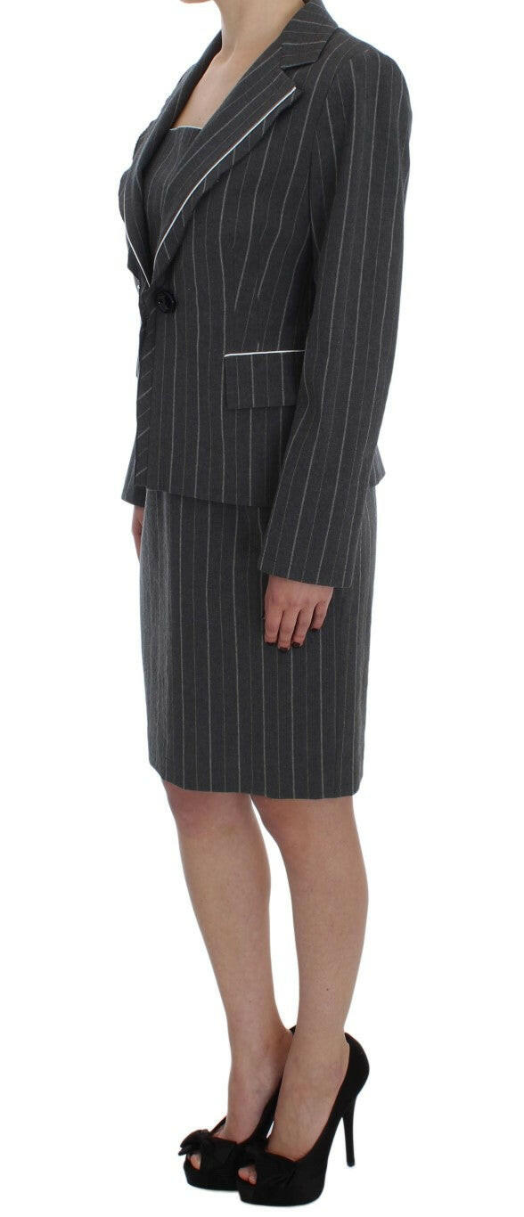 BENCIVENGA Gray Stretch Suit Sheath Dress & Blazer Set -   -  BENCIVENGA.