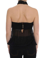 Exte Black Neck Wrap Top Blouse -   -  Exte.