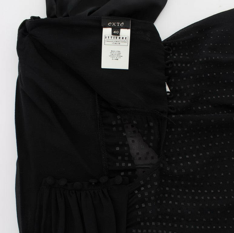 Exte Black Neck Wrap Top Blouse -   -  Exte.