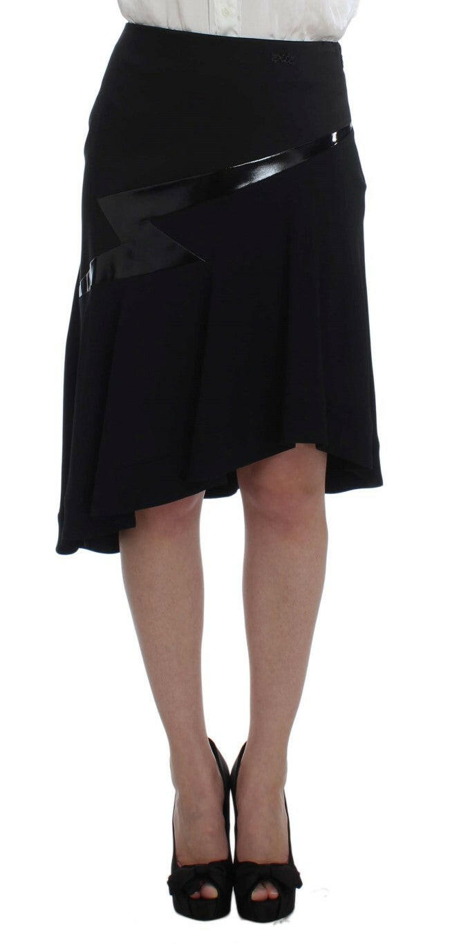 Exte Black Blue Two Piece Suit Skirt & Blazer -   -  Exte.
