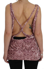 Exte Pink Floral Print Viscose Silk Blouse Top -   -  Exte.