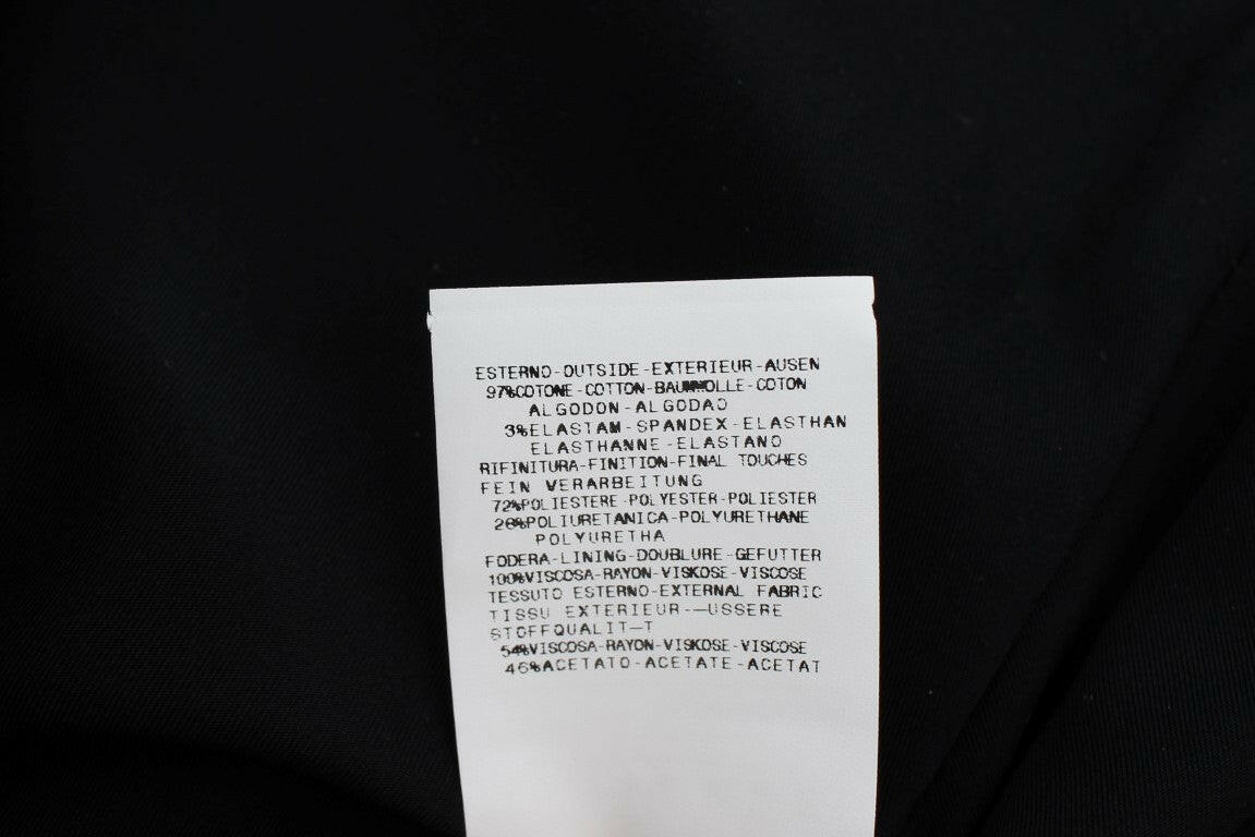 Exte Black Blue Cotton Stretch Straight Skirt -   -  Exte.