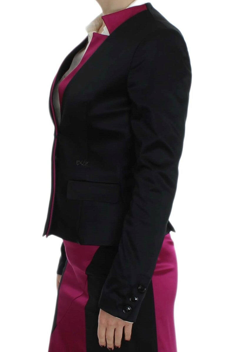 Exte Black Pink Stretch Blazer Jacket -   -  Exte.
