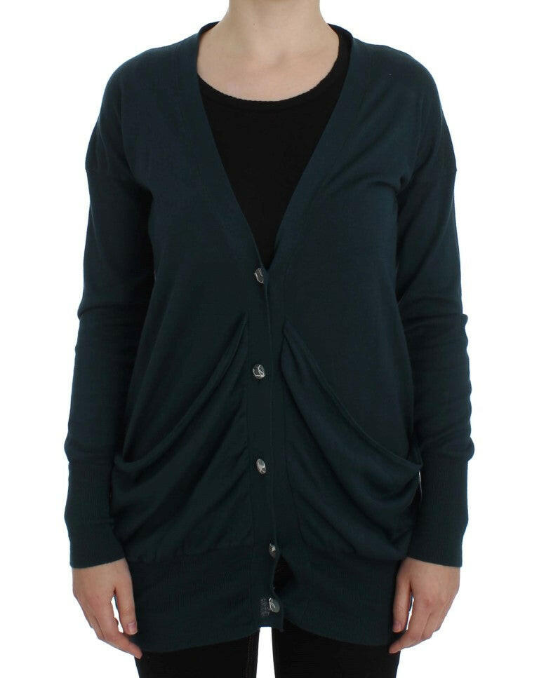 PINK MEMORIES Green Button Down Cardigan Sweater -   -  PINK MEMORIES.