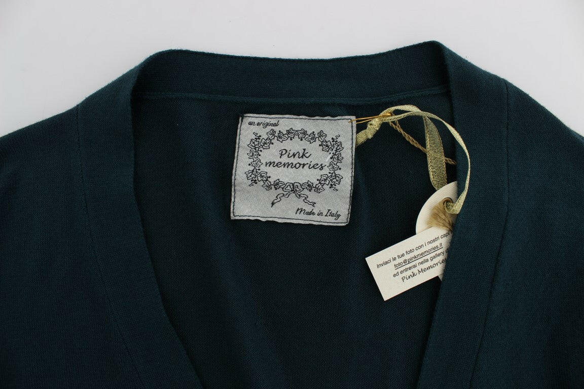 PINK MEMORIES Green Button Down Cardigan Sweater -   -  PINK MEMORIES.