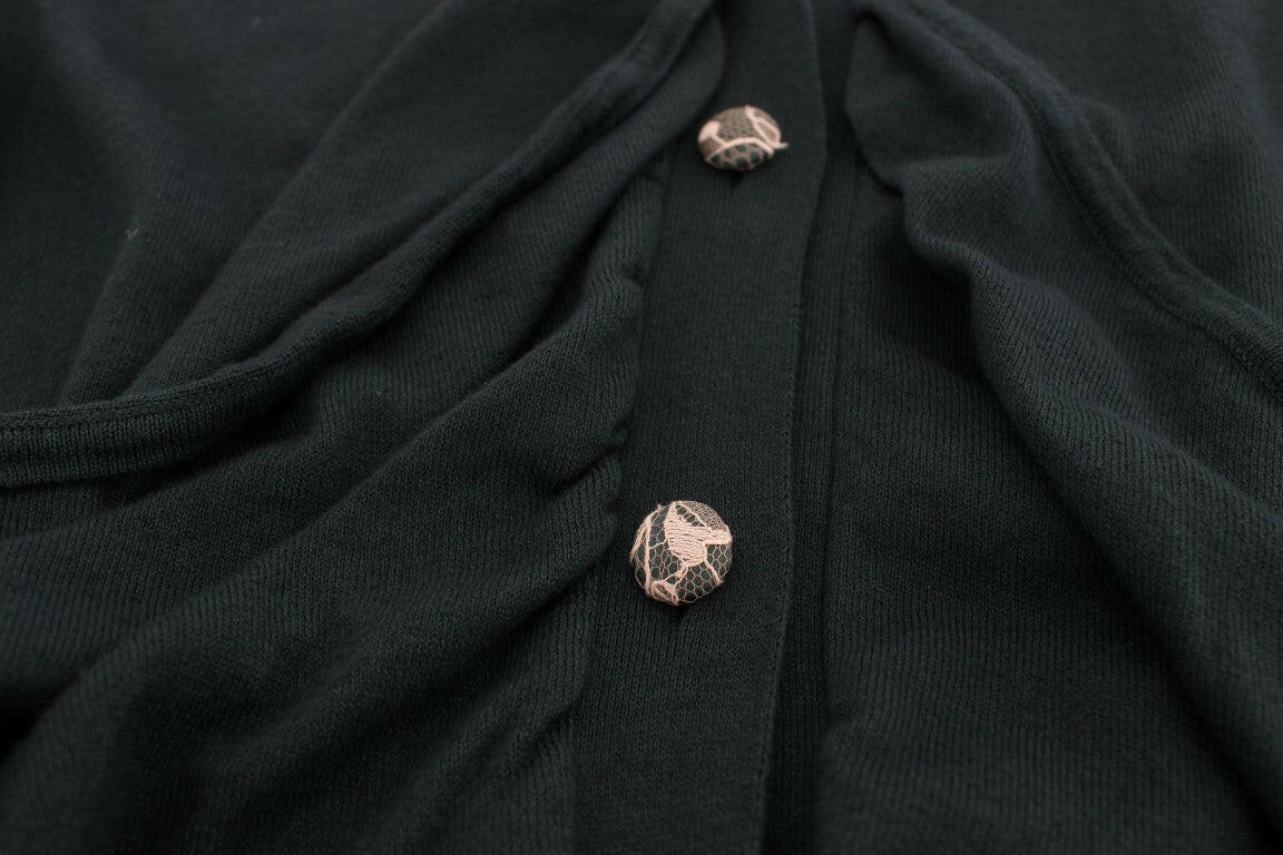 PINK MEMORIES Green Button Down Cardigan Sweater -   -  PINK MEMORIES.
