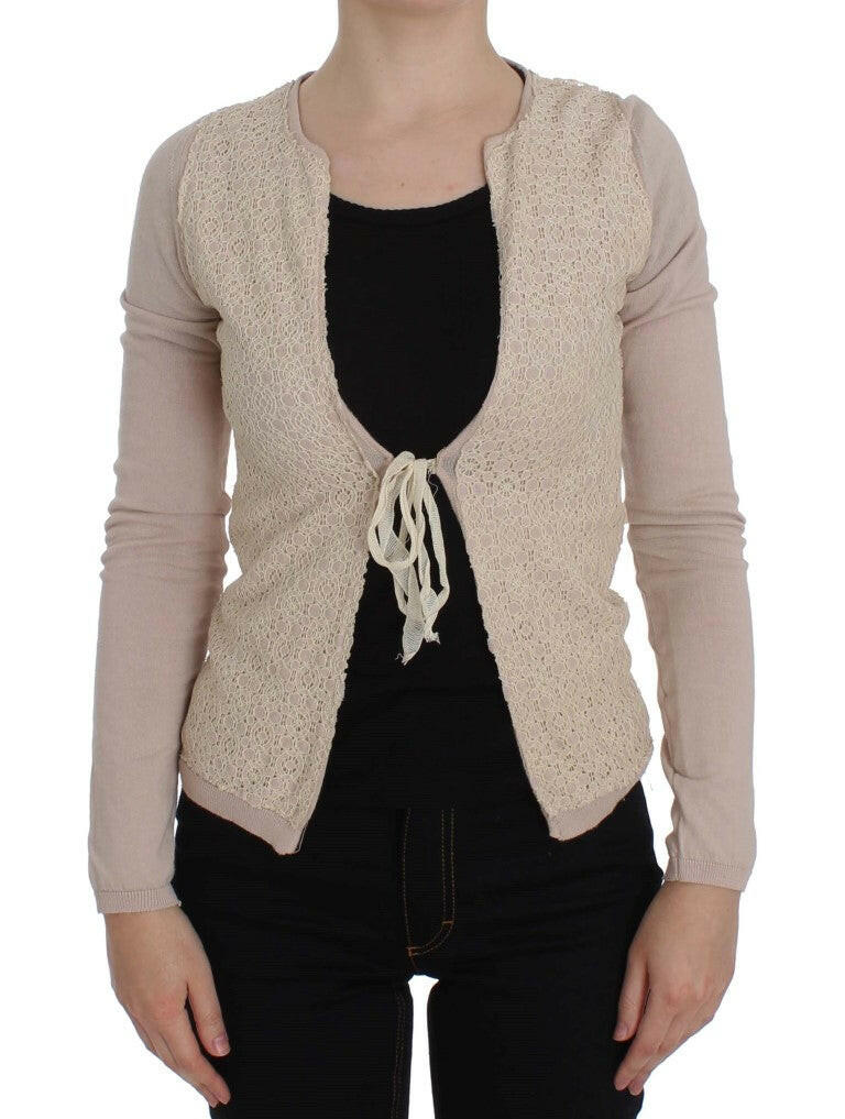 PINK MEMORIES Pink Floral Lace Wrap Sweater -   -  PINK MEMORIES.