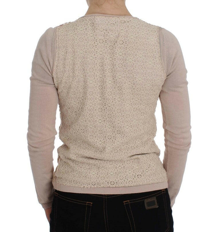 PINK MEMORIES Pink Floral Lace Wrap Sweater -   -  PINK MEMORIES.
