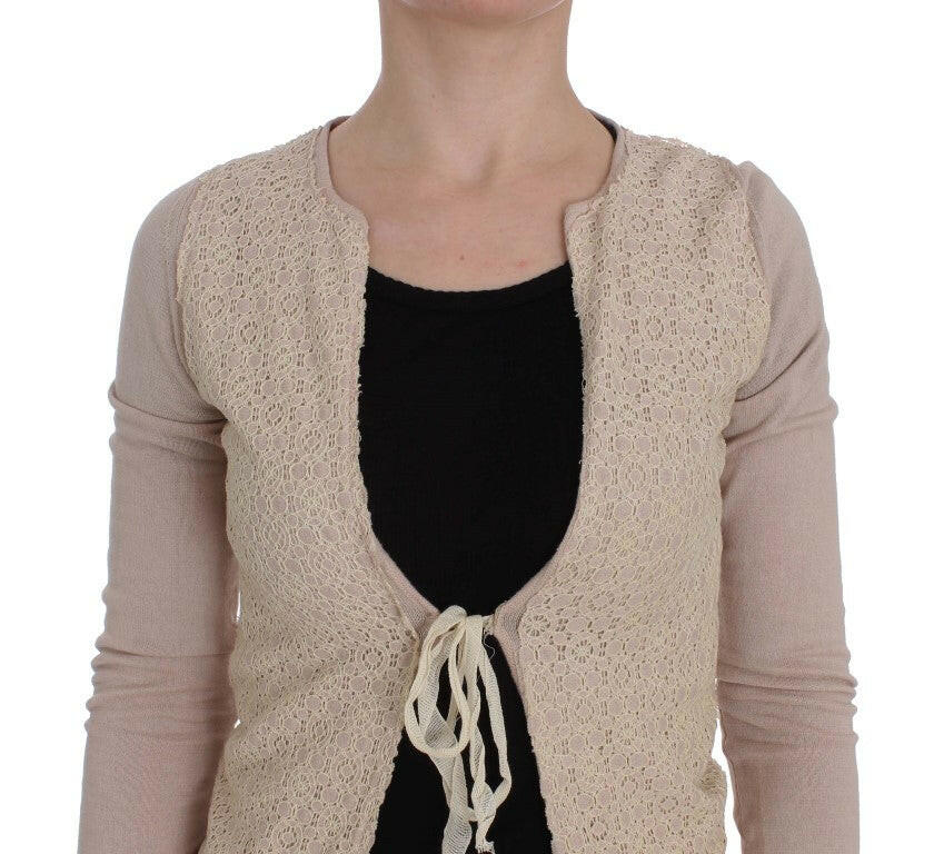PINK MEMORIES Pink Floral Lace Wrap Sweater -   -  PINK MEMORIES.