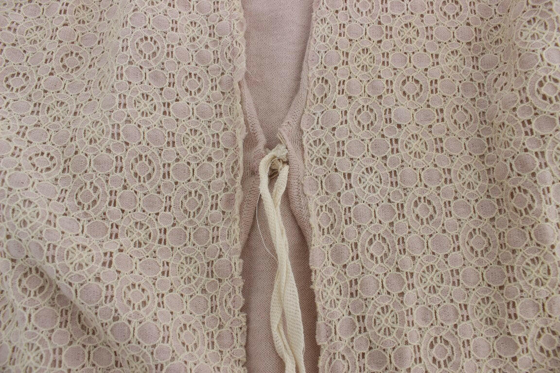 PINK MEMORIES Pink Floral Lace Wrap Sweater -   -  PINK MEMORIES.