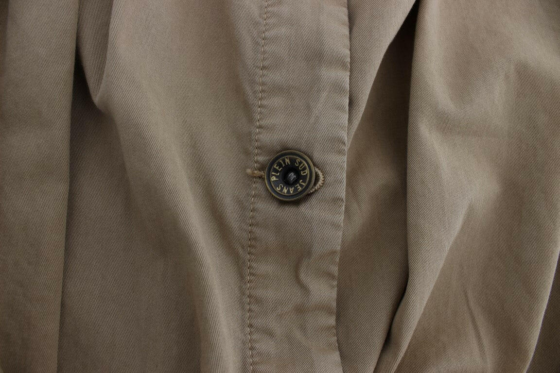 PLEIN SUD Beige Cotton Sleeveless Shirt -   -  PLEIN SUD.