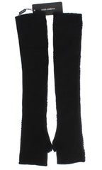 Dolce & Gabbana Black Cashmere Sequined Finger Less Gloves -   -  Dolce & Gabbana.