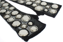 Dolce & Gabbana Black Cashmere Sequined Finger Less Gloves -   -  Dolce & Gabbana.
