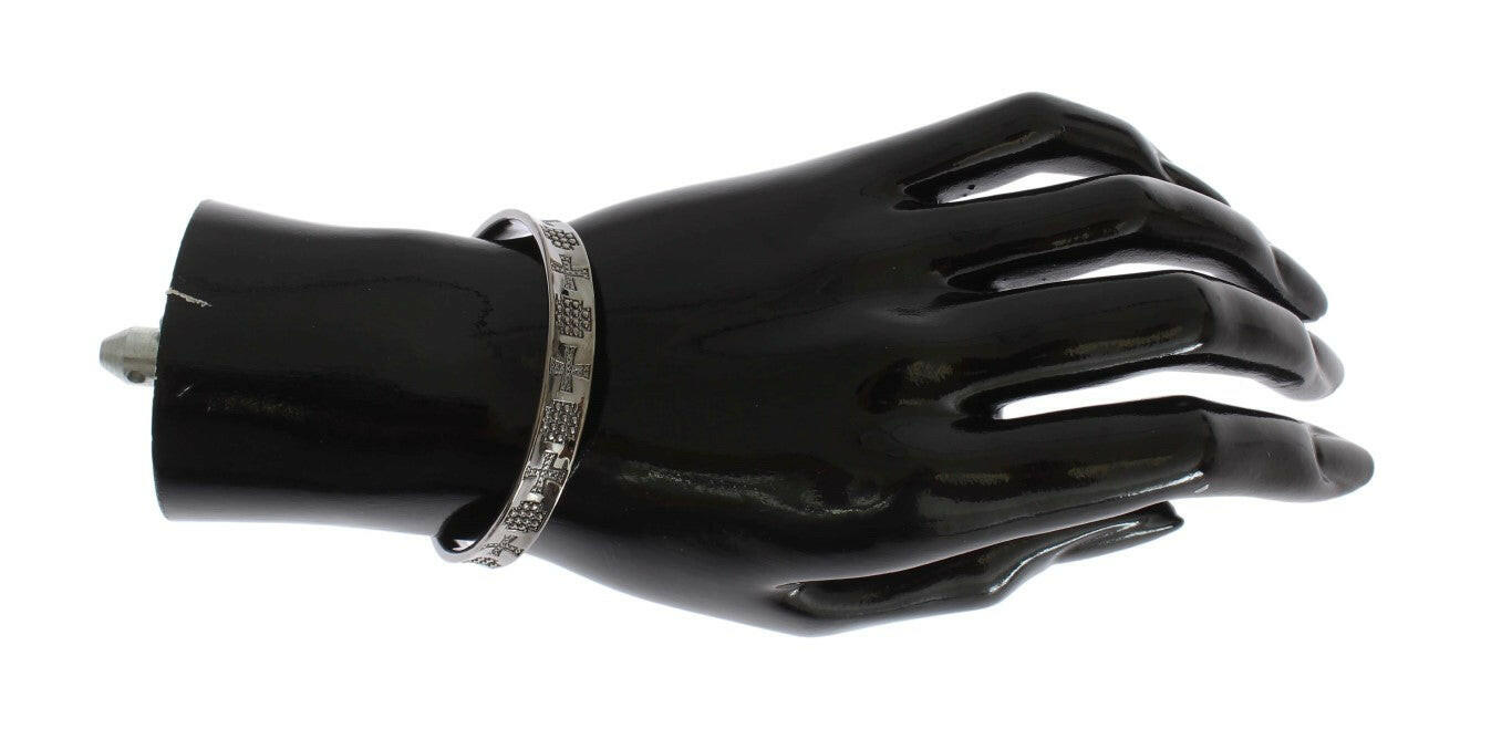 Nialaya Gray Rhodium 925 Silver Bangle Bracelet -   -  Nialaya.