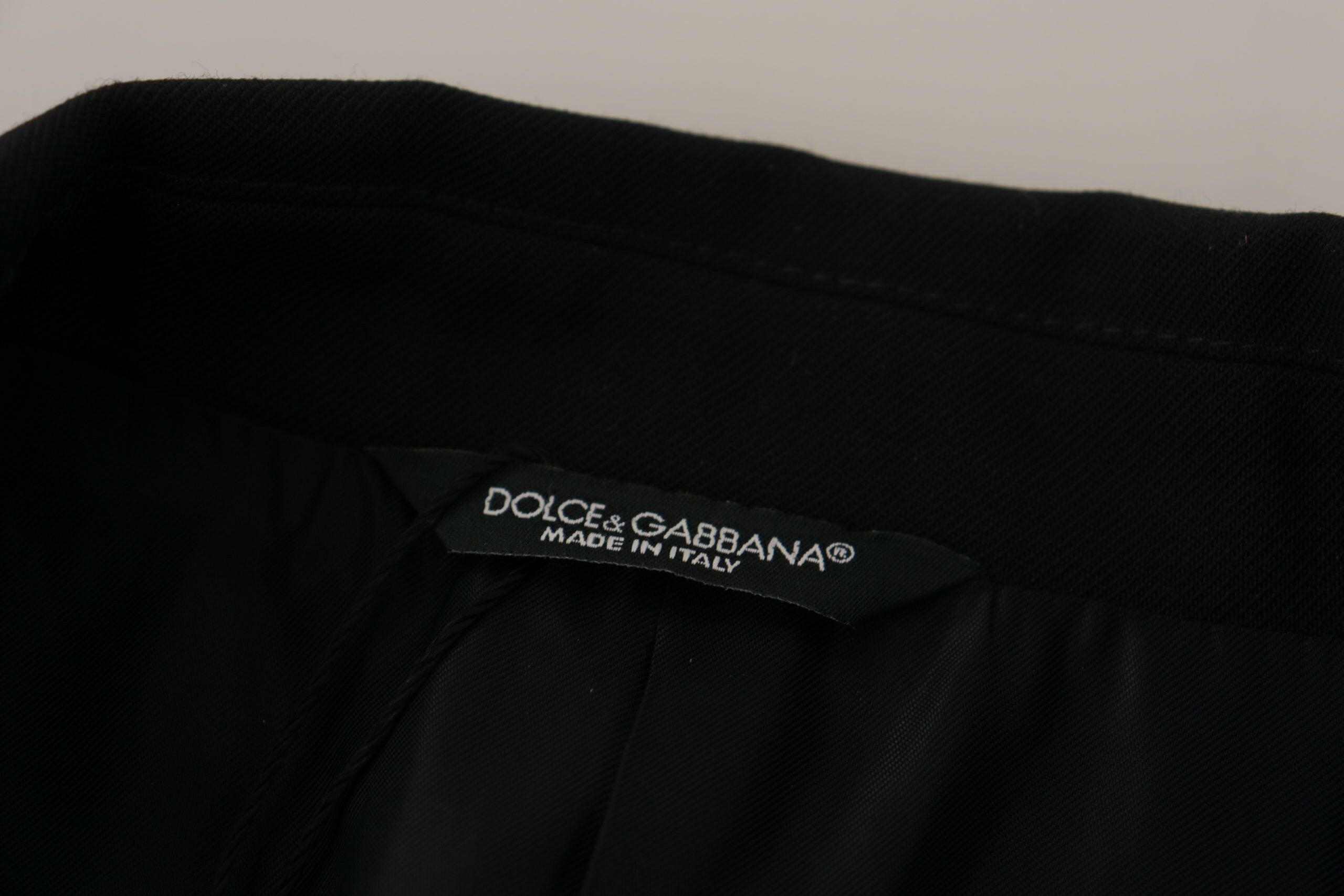 Dolce & Gabbana Black Double Breasted Coat Blazer Jacket -   -  Dolce & Gabbana.