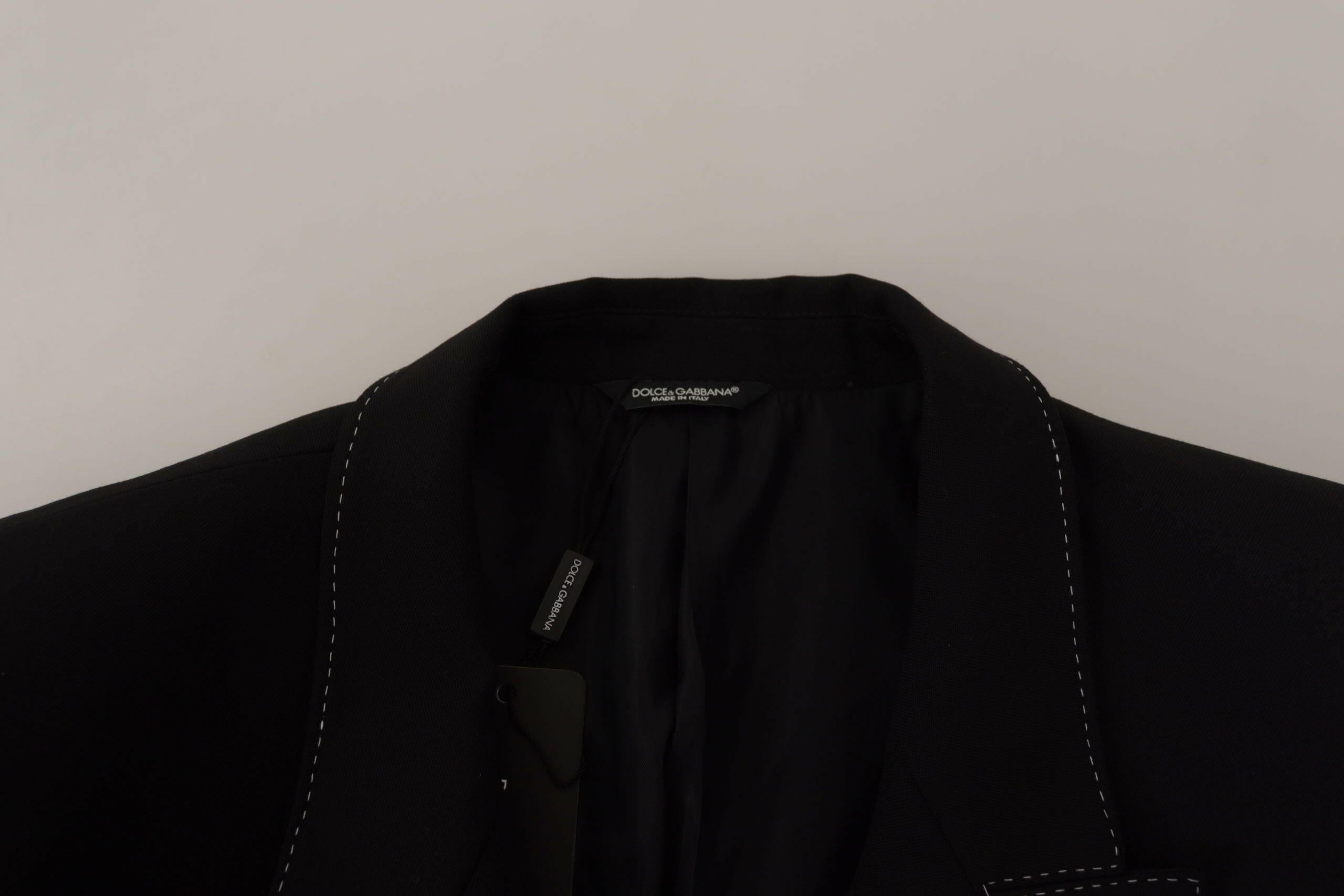 Dolce & Gabbana Black Double Breasted Coat Blazer Jacket -   -  Dolce & Gabbana.