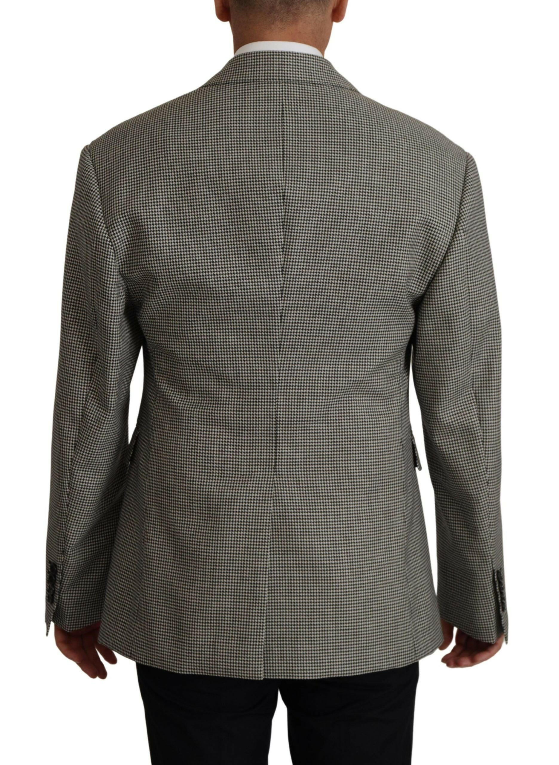 Dolce & Gabbana Gray Checkered Single Breasted Jacket Blazer -   -  Dolce & Gabbana.